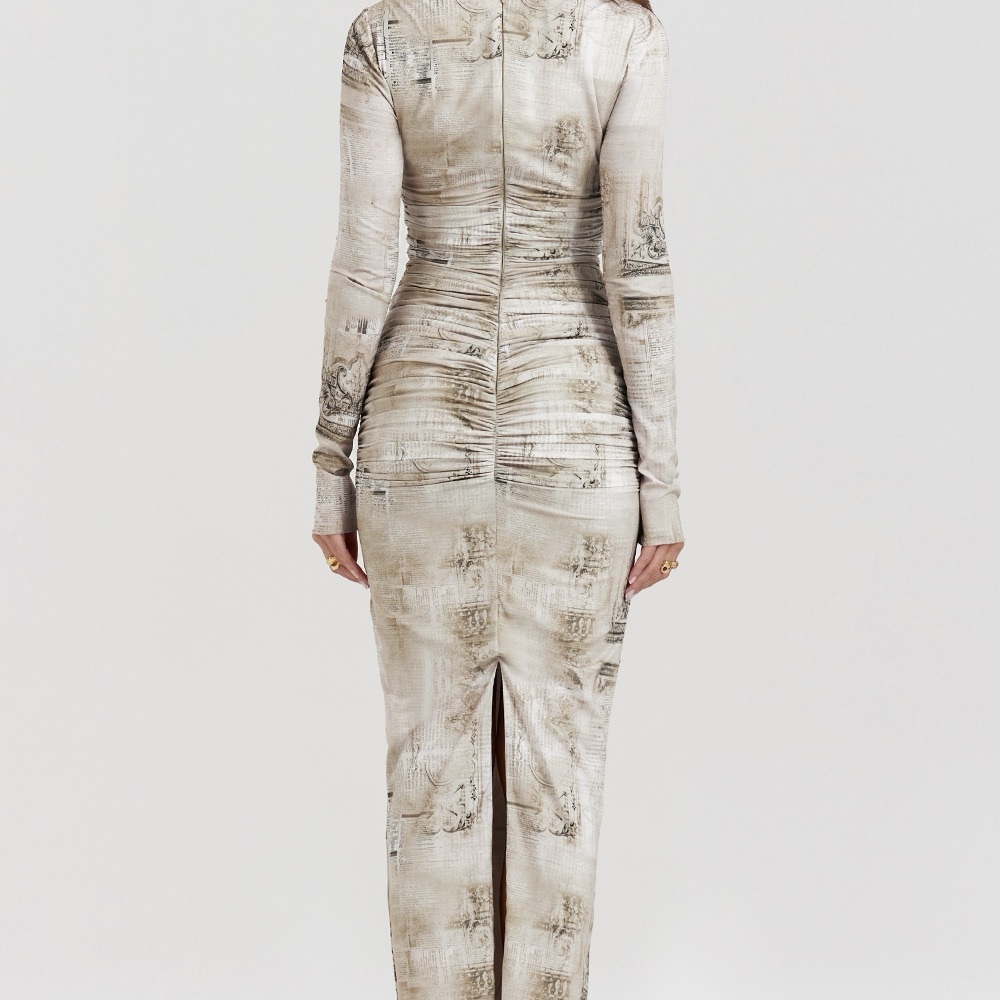 House of CB Lanetta - Pale Sage Print Maxi Dress - Picture 5 of 9